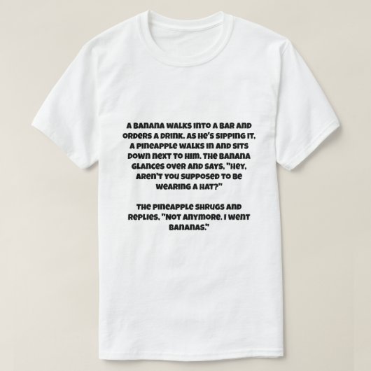 Een ai-grap over een banaan en een ananas t-shirt (Design voorkant)