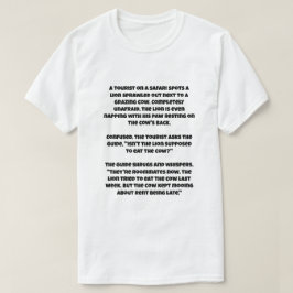 Een AI-grap over een leeuw en een koe T-shirt