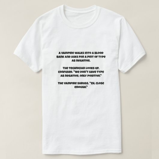 Een AI grap over een vampier T-shirt (Design voorkant)