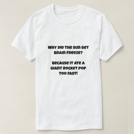 Een AI grap over zon eten ijs T-shirt (Design voorkant)