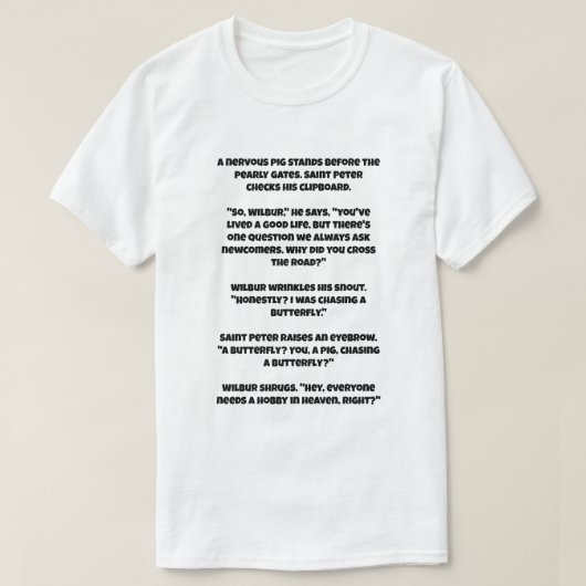 Een ai grapje over een varken en Sint Peter T-shirt (Design voorkant)