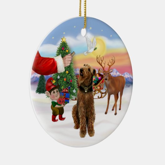 Een Airedale Terrier Keramisch Ornament (Rechts)