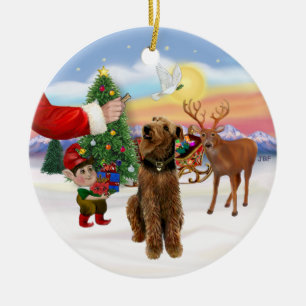 Een Airedale Terrier Keramisch Ornament