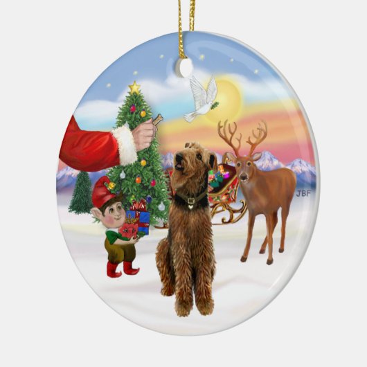 Een Airedale Terrier Keramisch Ornament (Links)