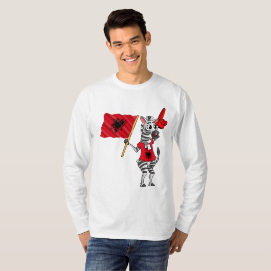 Een Albanees Zebra T-shirt (Voorkant volledig)