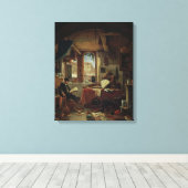 Een alchemist in zijn laboratorium canvas afdruk (Insitu (Houten vloer))