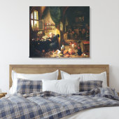 Een Alchemist in zijn Workshop Canvas Afdruk (Insitu (Slaapkamer))