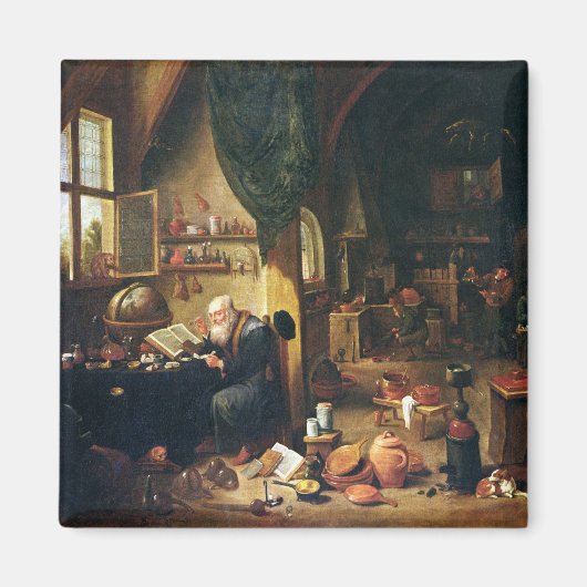 Een Alchemist in zijn Workshop Magneet (Voorkant)