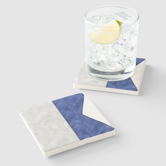 Een alfa Waterverf nautisch sein maritieme vlag Stenen Onderzetter (Zijkant)