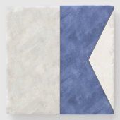 Een alfa Waterverf nautisch sein maritieme vlag Stenen Onderzetter (Voorkant)