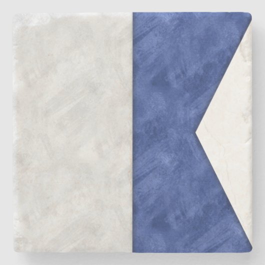 Een alfa Waterverf nautisch sein maritieme vlag Stenen Onderzetter (Voorkant)