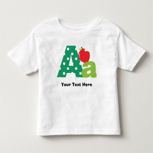 Een alfabet Letter gepersonaliseerd Kinder Shirts (Voorkant)