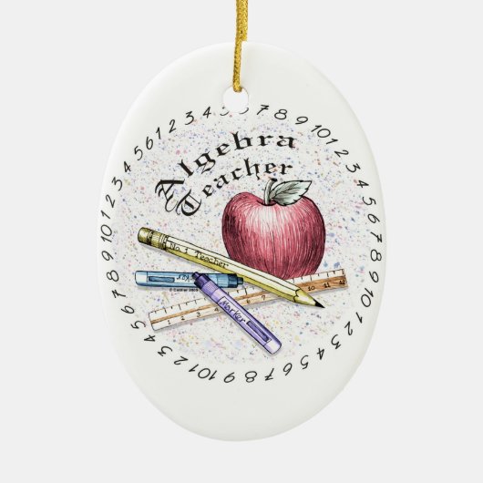 Een algebra-leraar keramisch ornament (Voorkant)