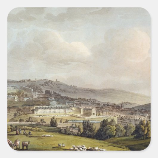 Een algemeen Uitzicht van Bath uit 'Bath geïllustr Vierkante Sticker (Voorkant)