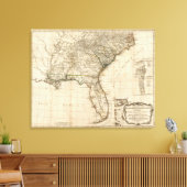 Een algemene kaart van de Zuid-Britse kolonies Canvas Afdruk (Insitu (Woonkamer))