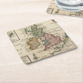 Een algemene kaart van Groot-Brittannië en Ierland Kartonnen Onderzetters (Schuin)