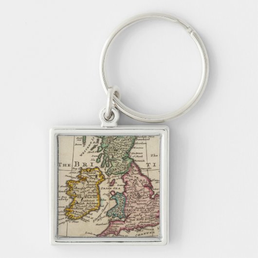 Een algemene kaart van Groot-Brittannië en Ierland Sleutelhanger (Voorkant)