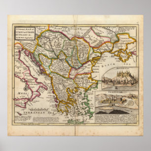Een algemene kaart van Turkije in Europa Poster