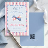 Een All American Boy QR-code 1e verjaardag Kaart