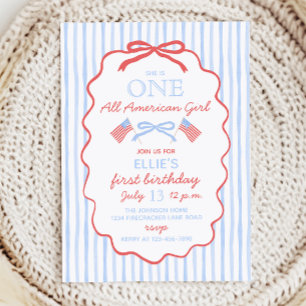 Een All American Girl 4 juli 1e verjaardag Kaart