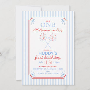 Een All American Girl 4 juli Jongen 1e Verjaardag Kaart