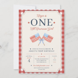 EEN All American Girl Eerste Verjaardag Americana Kaart