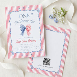 Een All American Girl QR Code 1e verjaardag Kaart