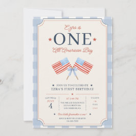 Eén All American Jongen Eerste Verjaardag Patriott Kaart