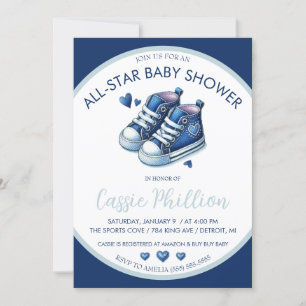Een All-Star Baby shower, Blue High Top Sneakers Kaart