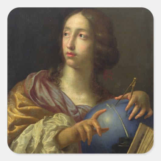 Een allegory van Astronomie Vierkante Sticker (Voorkant)