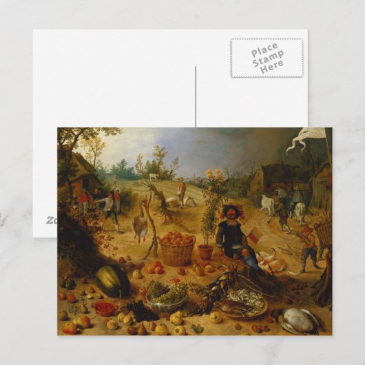 Een allegory van de herfst briefkaart (Voorkant / Achterkant)