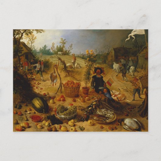 Een allegory van de herfst briefkaart (Voorkant)