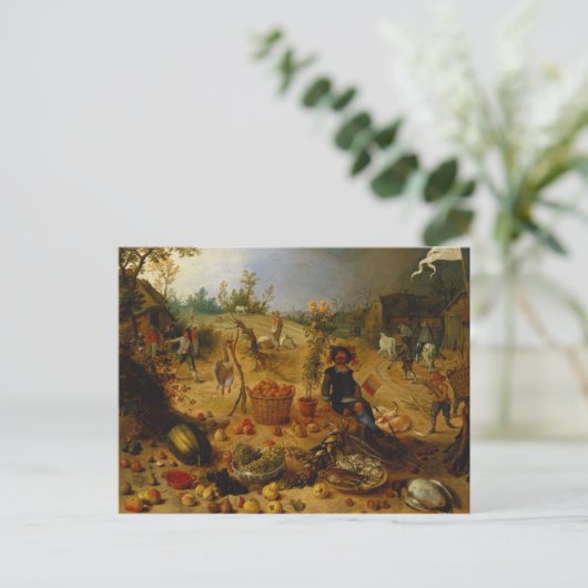 Een allegory van de herfst briefkaart (Staand voorkant)