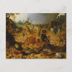 Een allegory van de herfst briefkaart