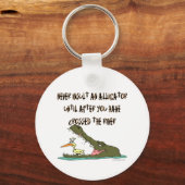 Een Alligator-Humor nooit Insuleren Sleutelhanger (Achterkant)