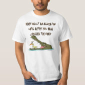 Een alligator nooit isoleren t-shirt (Voorkant)