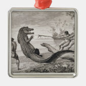 Een alligator vangen met lasso metalen ornament (Voorkant)