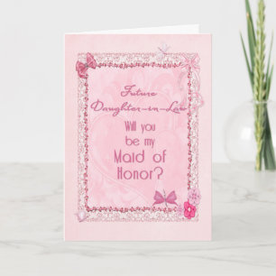 Een ambachtelijk ogende maid of honor uitnodiging