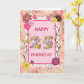 Een ambachtelijke look 25e verjaardagskaart kaart (Gele Bloem)