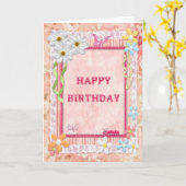 Een ambachtelijke verjaardagskaart kaart (Gele Bloem)