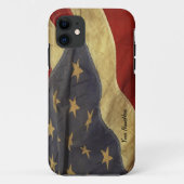 Een American Flag Persoonlijk Script iPhone Case (Achterkant)