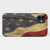 Een American Flag Persoonlijk Script iPhone Case (Achterkant (horizontaal))