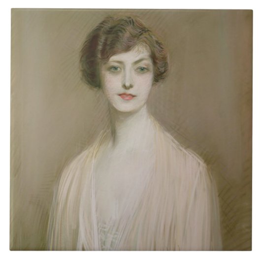 Een Amerikaan (pastel op canvas) Tegeltje (Voorkant)