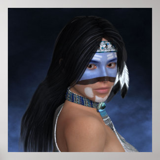 Een Amerikaans blauw portret Poster