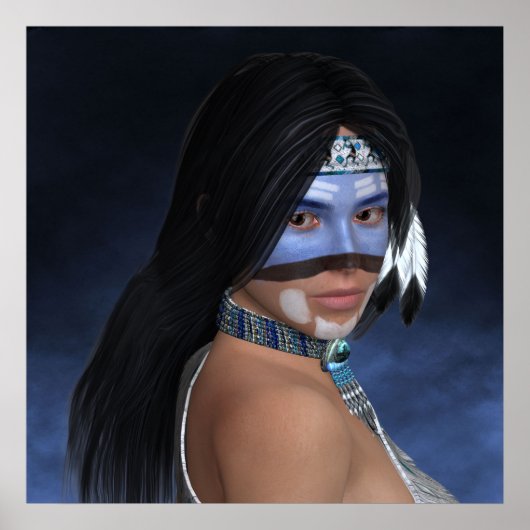 Een Amerikaans blauw portret Poster (Voorkant)