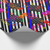 Een Amerikaans-dun blauw lijnbeeldscherm Cadeaupapier (Hoek)