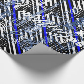 Een Amerikaans-dun blauw lijnbeeldscherm Cadeaupapier (Hoek)