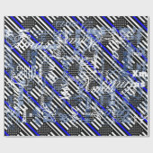 Een Amerikaans-dun blauw lijnbeeldscherm Cadeaupapier (Vlak)