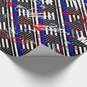 Een Amerikaans-dun blauw lijnbeeldscherm Cadeaupapier (Hoek)