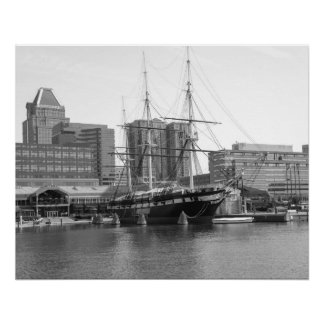 Een Amerikaans fregatschip in Baltimore Perfect Poster
